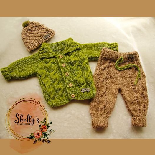 Handknit Baby set 