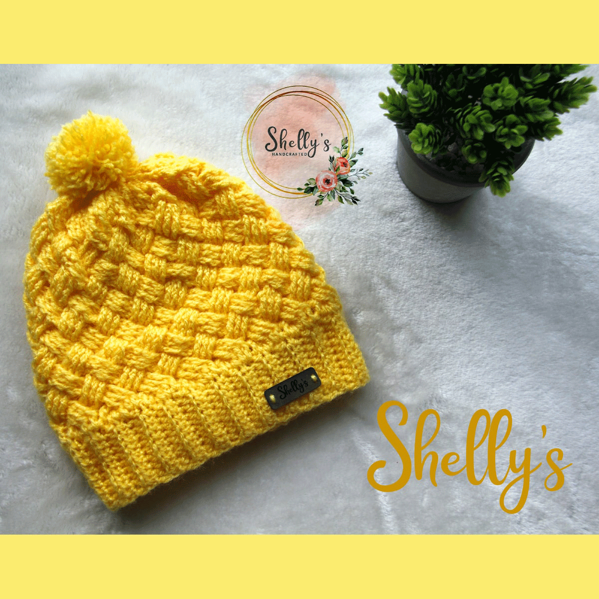 Textured Design Cap Yellow 